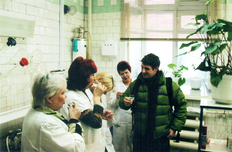 testing of vodka in Komsomolsk vodka factory 
